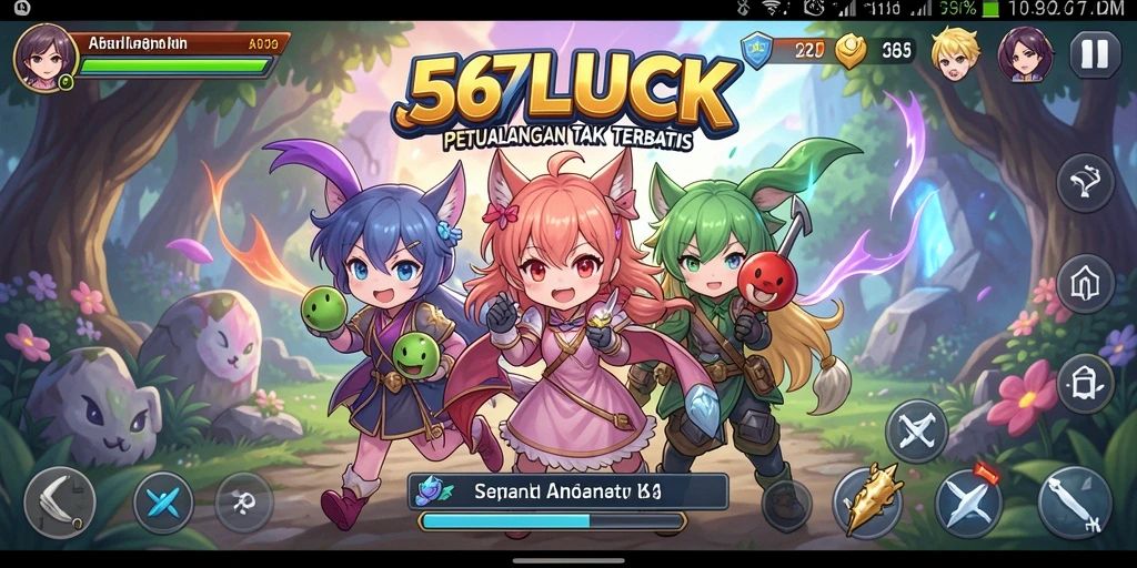 Tampilan gameplay 567LUCK yang menakjubkan dari karakter anime.