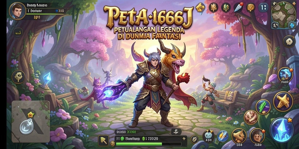 Tampilan utama gameplay 666J dengan karakter dan monster yang berinteraksi.