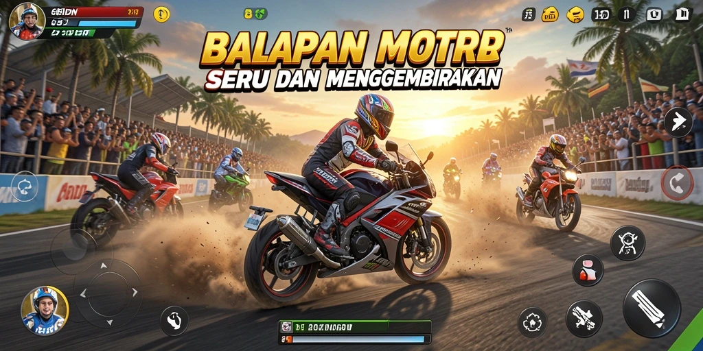 Tampilan menegangkan dari balapan motor di 68IDN.