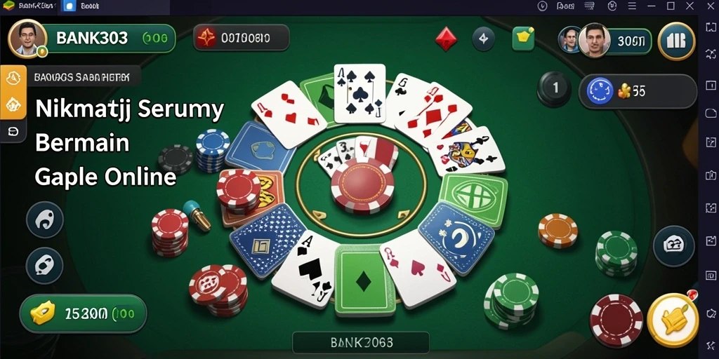 Tampilan screenshot utama BANK303 selama permainan Gaple yang seru.