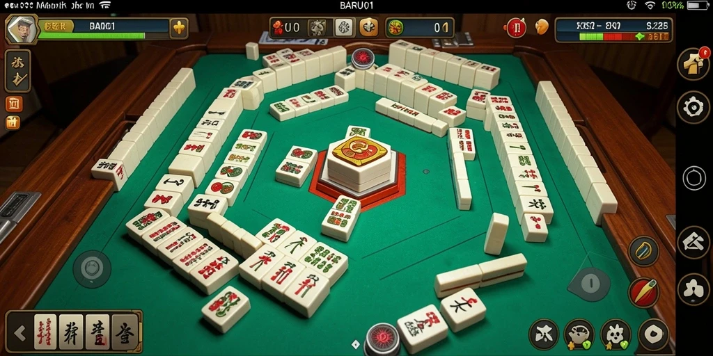 Screenshot utama BARU01 menampilkan layar permainan Mahjong yang mengesankan.