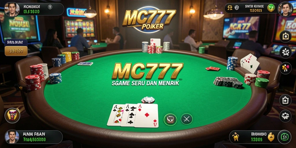 Tampilan menarik dari gameplay Poker di MC777.
