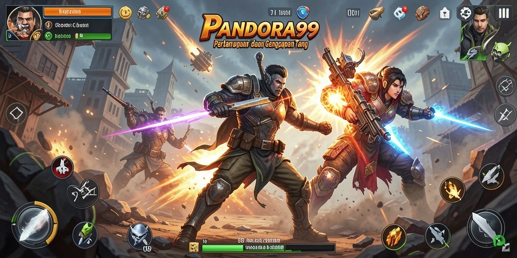 Tampilan gameplay mendebarkan dalam aksi PANDORA99.