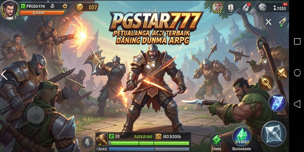 Screenshot gameplay PGSTAR777 menunjukkan aksi pertarungan intens dalam dunia ARPG.
