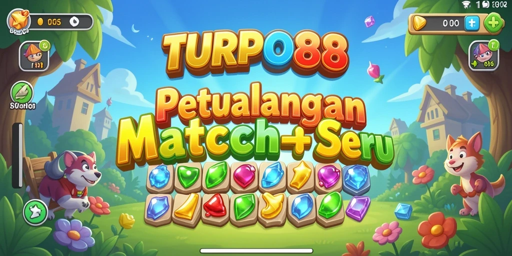 Screenshot gameplay TURBO88 dengan kombinasi item Match-3 yang seru.